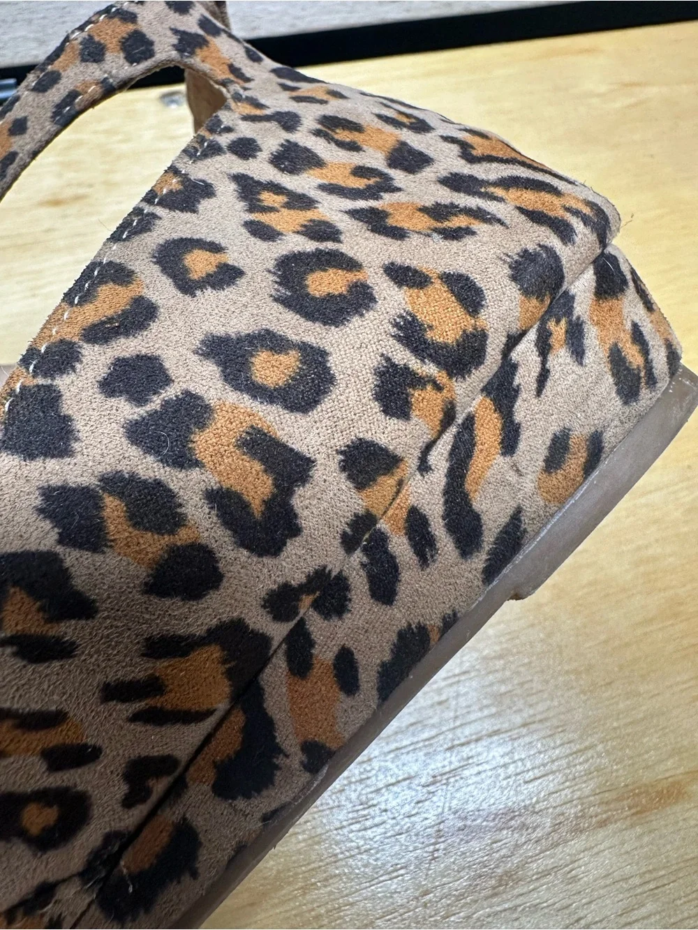 Leopard Print Ankle-Strap Flats - Women